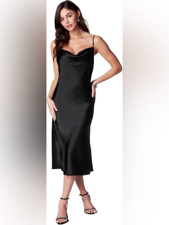 bebe Other - bebe Black Satin Cowl Slip Dress